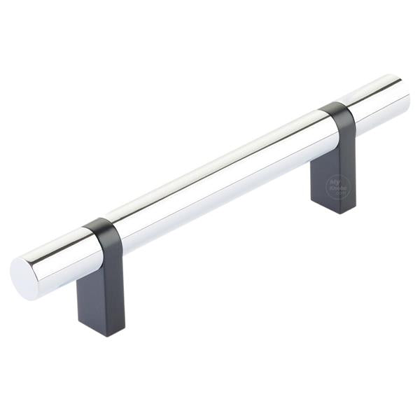 Emtek - Select Bar Cabinet Pull 4 Inch C-C, Rectangular Bar Stem, Smooth Bar
