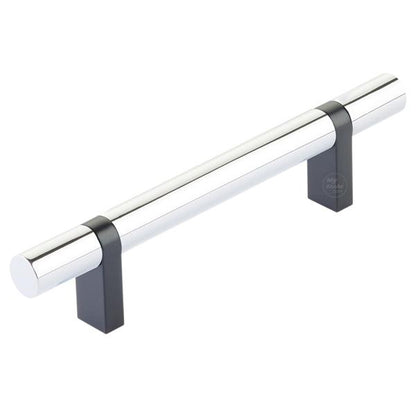 Emtek - Select Bar Cabinet Pull 4 Inch C-C, Rectangular Bar Stem, Smooth Bar