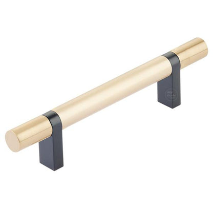 Emtek - Select Bar Cabinet Pull 4 Inch C-C, Rectangular Bar Stem, Smooth Bar