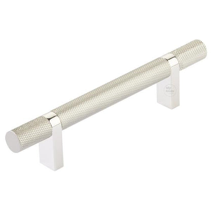 Emtek - Select Bar Cabinet Pull 4 Inch C-C, Rectangular Bar Stem, Knurled Bar
