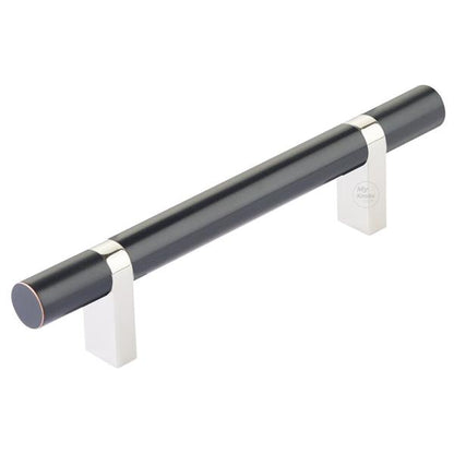 Emtek - Select Bar Cabinet Pull 4 Inch C-C, Rectangular Bar Stem, Smooth Bar