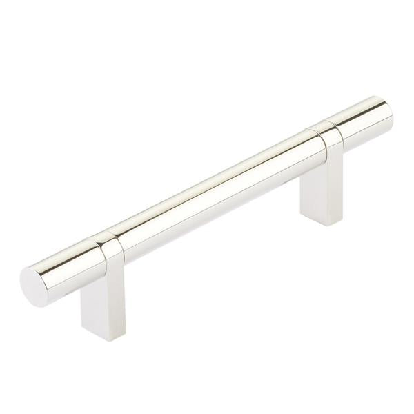 Emtek - Select Bar Cabinet Pull 4 Inch C-C, Rectangular Bar Stem, Smooth Bar