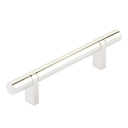 Emtek - Select Bar Cabinet Pull 4 Inch C-C, Rectangular Bar Stem, Smooth Bar
