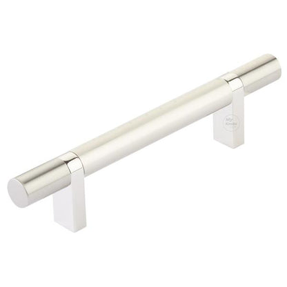 Emtek - Select Bar Cabinet Pull 4 Inch C-C, Rectangular Bar Stem, Smooth Bar