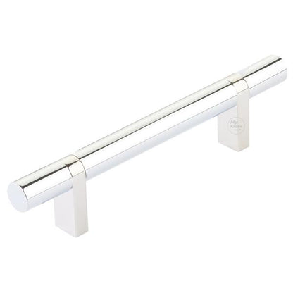 Emtek - Select Bar Cabinet Pull 4 Inch C-C, Rectangular Bar Stem, Smooth Bar
