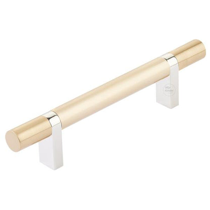 Emtek - Select Bar Cabinet Pull 4 Inch C-C, Rectangular Bar Stem, Smooth Bar