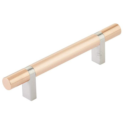 Emtek - Select Bar Cabinet Pull 4 Inch C-C, Rectangular Bar Stem, Smooth Bar