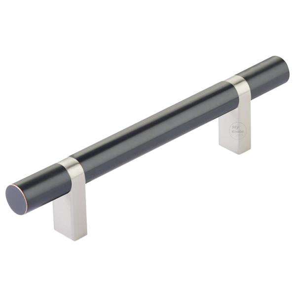Emtek - Select Bar Cabinet Pull 4 Inch C-C, Rectangular Bar Stem, Smooth Bar