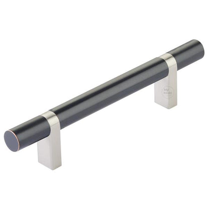 Emtek - Select Bar Cabinet Pull 4 Inch C-C, Rectangular Bar Stem, Smooth Bar