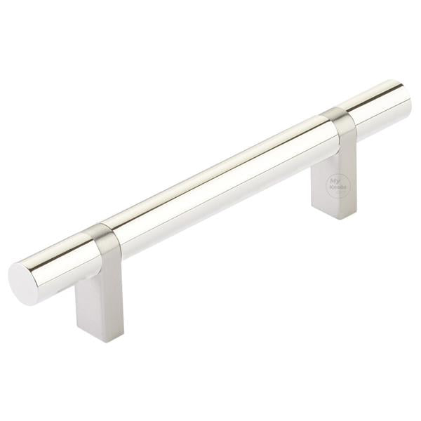 Emtek - Select Bar Cabinet Pull 4 Inch C-C, Rectangular Bar Stem, Smooth Bar