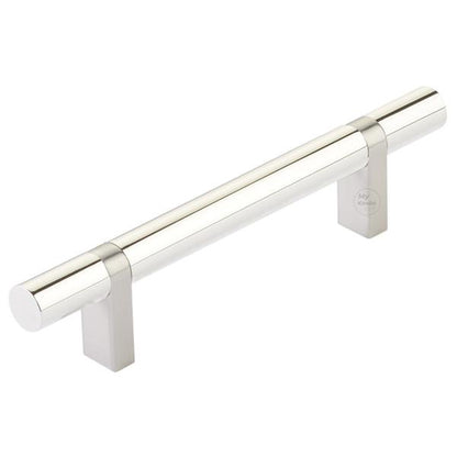 Emtek - Select Bar Cabinet Pull 4 Inch C-C, Rectangular Bar Stem, Smooth Bar