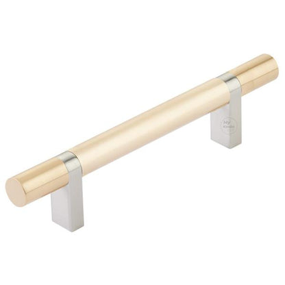 Emtek - Select Bar Cabinet Pull 4 Inch C-C, Rectangular Bar Stem, Smooth Bar