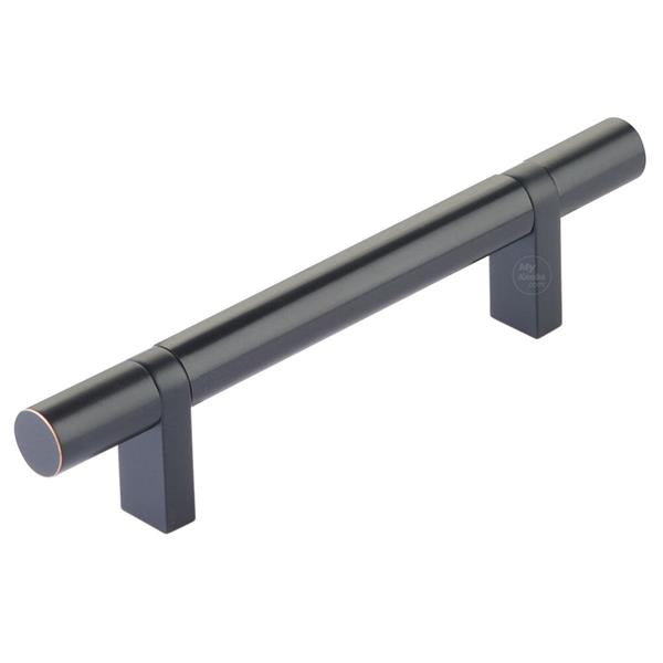 Emtek - Select Bar Cabinet Pull 4 Inch C-C, Rectangular Bar Stem, Smooth Bar