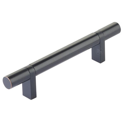 Emtek - Select Bar Cabinet Pull 4 Inch C-C, Rectangular Bar Stem, Smooth Bar