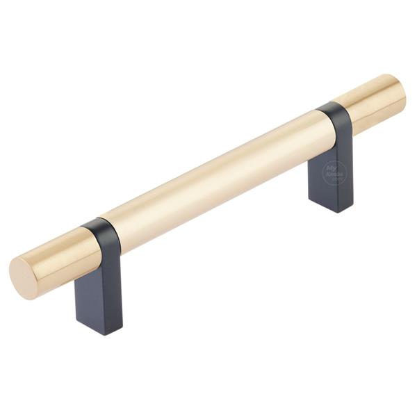 Emtek - Select Bar Cabinet Pull 4 Inch C-C, Rectangular Bar Stem, Smooth Bar