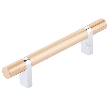 Emtek - Select Bar Cabinet Pull 4 Inch C-C, Rectangular Bar Stem, Smooth Bar