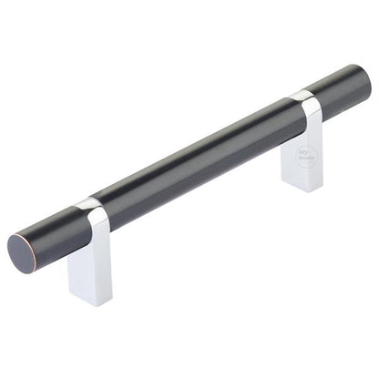 Emtek - Select Bar Cabinet Pull 4 Inch C-C, Rectangular Bar Stem, Smooth Bar