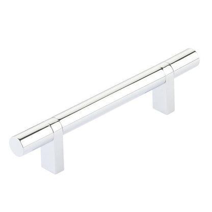 Emtek - Select Bar Cabinet Pull 4 Inch C-C, Rectangular Bar Stem, Smooth Bar