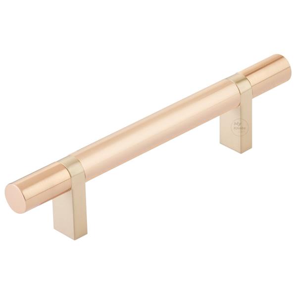 Emtek - Select Bar Cabinet Pull 4 Inch C-C, Rectangular Bar Stem, Smooth Bar
