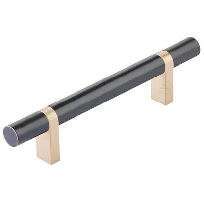 Emtek - Select Bar Cabinet Pull 4 Inch C-C, Rectangular Bar Stem, Smooth Bar