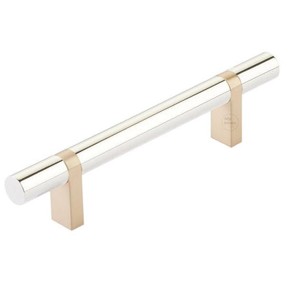 Emtek - Select Bar Cabinet Pull 4 Inch C-C, Rectangular Bar Stem, Smooth Bar