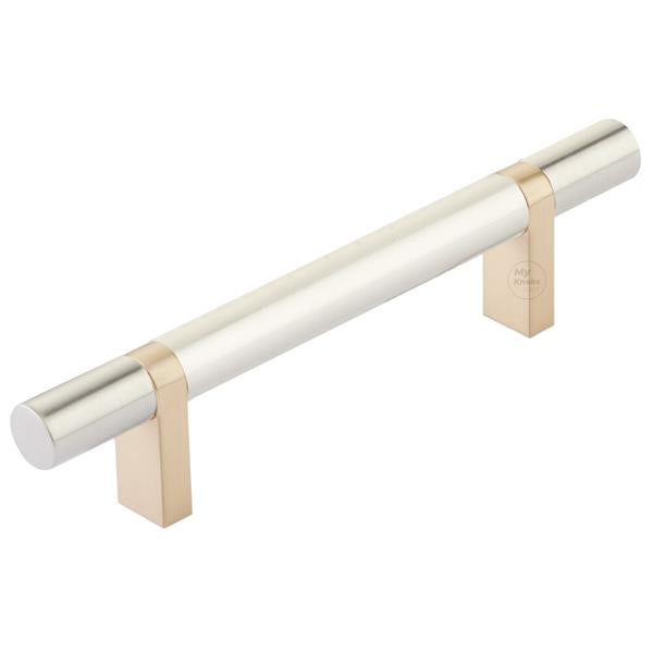 Emtek - Select Bar Cabinet Pull 4 Inch C-C, Rectangular Bar Stem, Smooth Bar