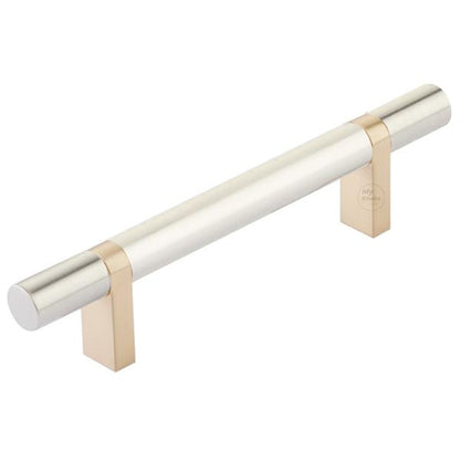 Emtek - Select Bar Cabinet Pull 4 Inch C-C, Rectangular Bar Stem, Smooth Bar