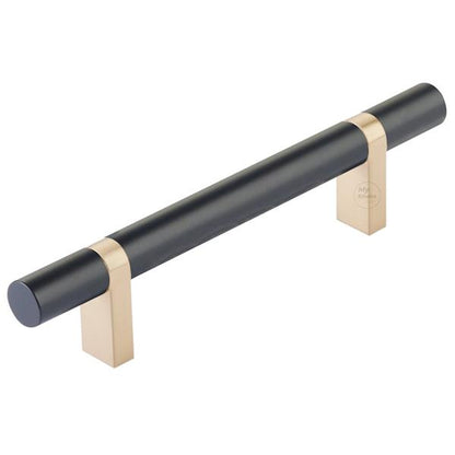 Emtek - Select Bar Cabinet Pull 4 Inch C-C, Rectangular Bar Stem, Smooth Bar