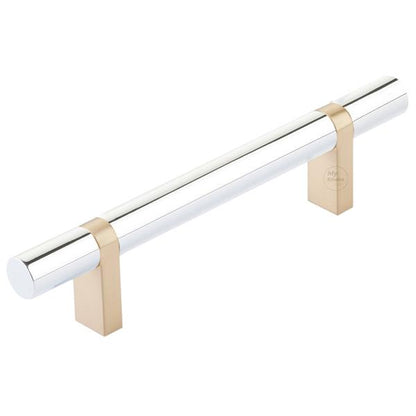 Emtek - Select Bar Cabinet Pull 4 Inch C-C, Rectangular Bar Stem, Smooth Bar