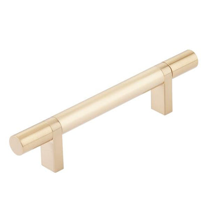 Emtek - Select Bar Cabinet Pull 4 Inch C-C, Rectangular Bar Stem, Smooth Bar