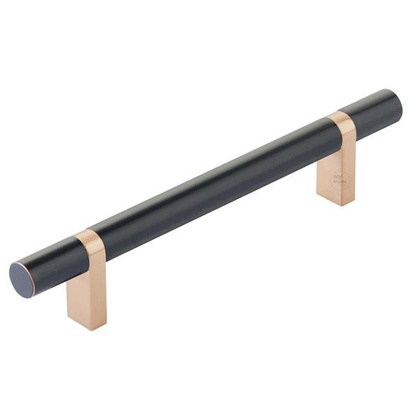 Emtek - Select Bar Cabinet Pull 5 Inch C-C,  Rectangular Bar Stem, Smooth Bar