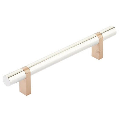 Emtek - Select Bar Cabinet Pull 5 Inch C-C,  Rectangular Bar Stem, Smooth Bar