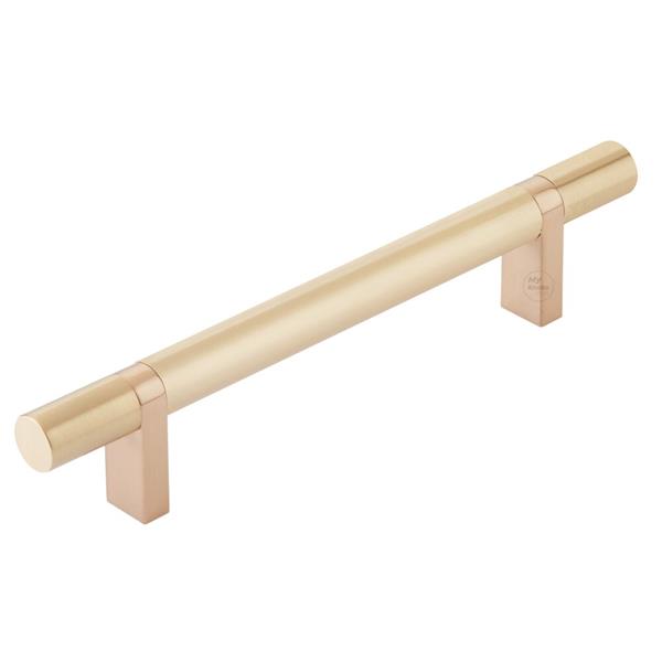 Emtek - Select Bar Cabinet Pull 5 Inch C-C,  Rectangular Bar Stem, Smooth Bar