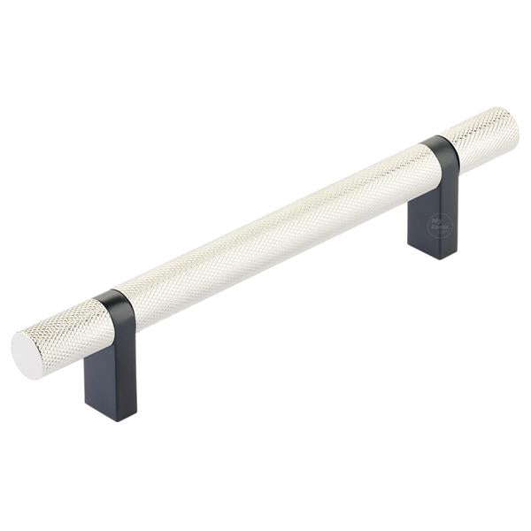 Emtek - Select Bar Cabinet Pull 5 Inch C-C,  Rectangular Bar Stem, Knurled Bar