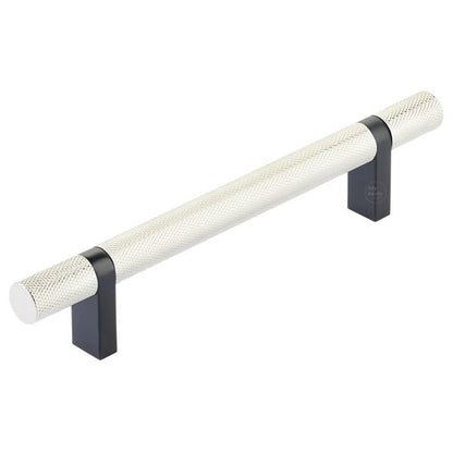 Emtek - Select Bar Cabinet Pull 5 Inch C-C,  Rectangular Bar Stem, Knurled Bar