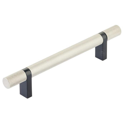 Emtek - Select Bar Cabinet Pull 5 Inch C-C,  Rectangular Bar Stem, Knurled Bar