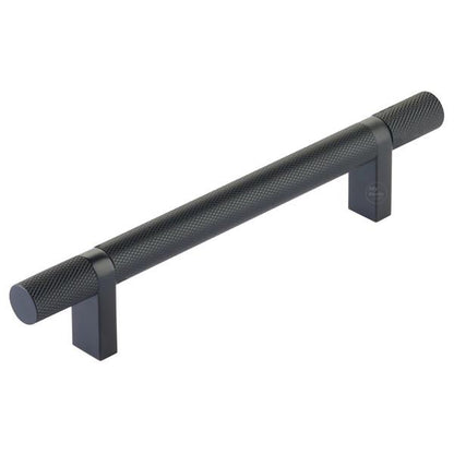 Emtek - Select Bar Cabinet Pull 5 Inch C-C,  Rectangular Bar Stem, Knurled Bar