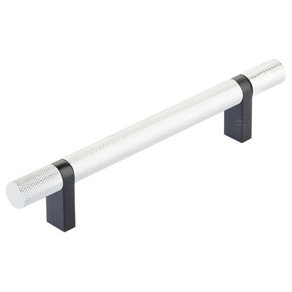 Emtek - Select Bar Cabinet Pull 5 Inch C-C,  Rectangular Bar Stem, Knurled Bar