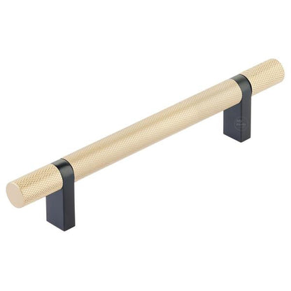 Emtek - Select Bar Cabinet Pull 5 Inch C-C,  Rectangular Bar Stem, Knurled Bar