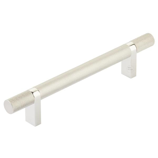 Emtek - Select Bar Cabinet Pull 5 Inch C-C,  Rectangular Bar Stem, Knurled Bar