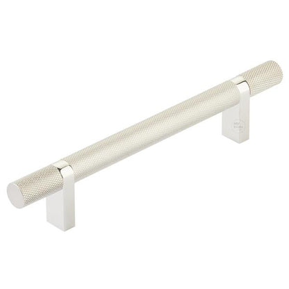 Emtek - Select Bar Cabinet Pull 5 Inch C-C,  Rectangular Bar Stem, Knurled Bar