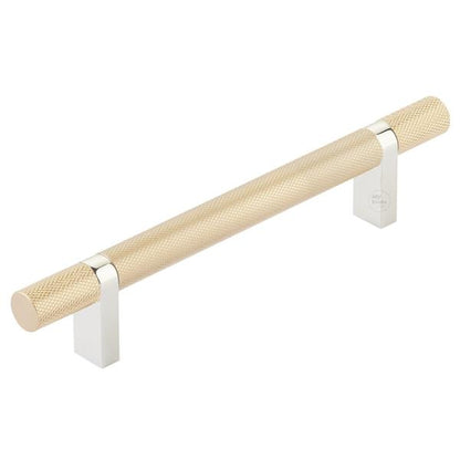 Emtek - Select Bar Cabinet Pull 5 Inch C-C,  Rectangular Bar Stem, Knurled Bar