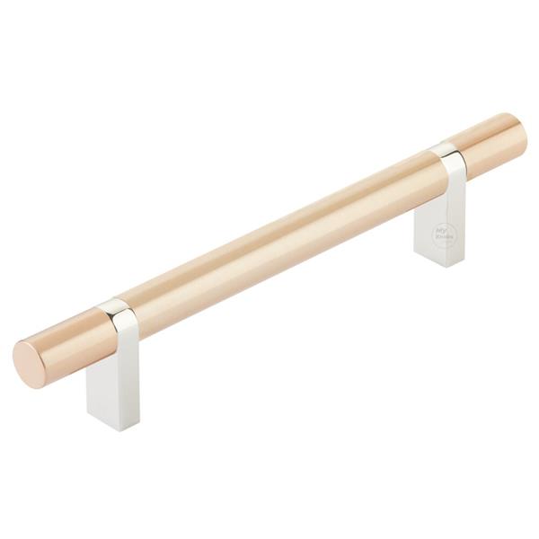 Emtek - Select Bar Cabinet Pull 5 Inch C-C,  Rectangular Bar Stem, Smooth Bar