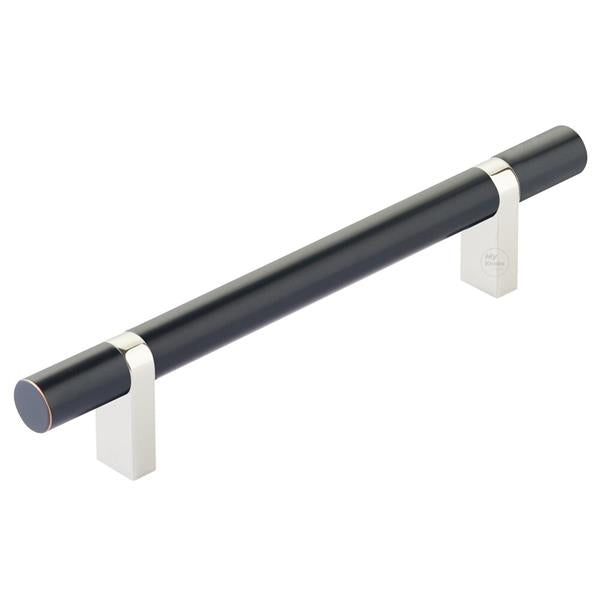 Emtek - Select Bar Cabinet Pull 5 Inch C-C,  Rectangular Bar Stem, Smooth Bar