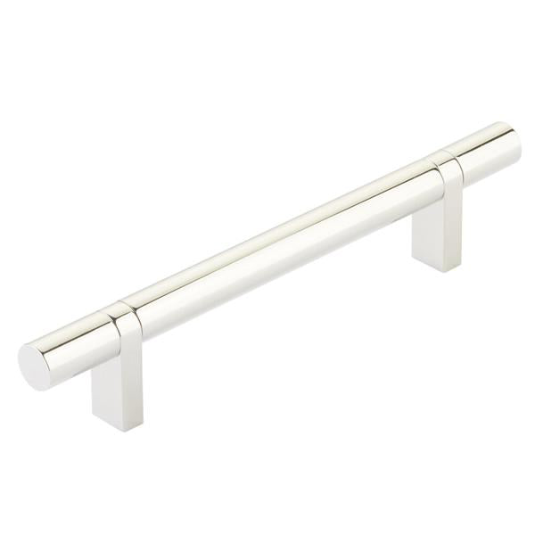 Emtek - Select Bar Cabinet Pull 5 Inch C-C,  Rectangular Bar Stem, Smooth Bar