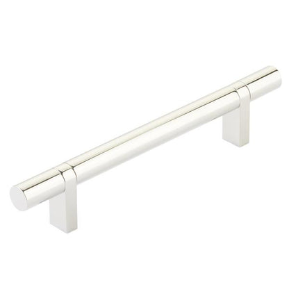 Emtek - Select Bar Cabinet Pull 5 Inch C-C,  Rectangular Bar Stem, Smooth Bar