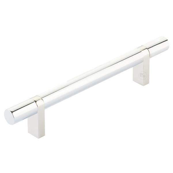 Emtek - Select Bar Cabinet Pull 5 Inch C-C,  Rectangular Bar Stem, Smooth Bar