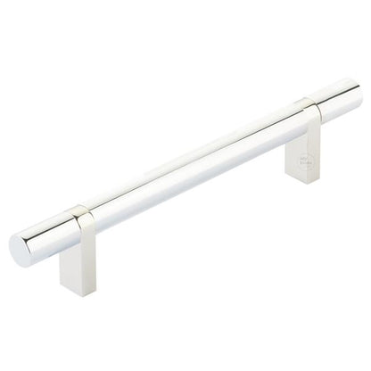 Emtek - Select Bar Cabinet Pull 5 Inch C-C,  Rectangular Bar Stem, Smooth Bar
