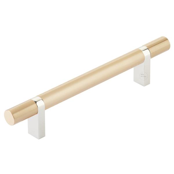 Emtek - Select Bar Cabinet Pull 5 Inch C-C,  Rectangular Bar Stem, Smooth Bar