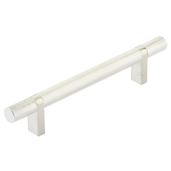 Emtek - Select Bar Cabinet Pull 5 Inch C-C,  Rectangular Bar Stem, Knurled Bar